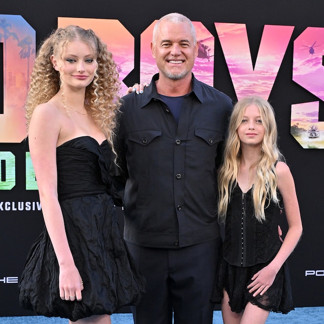 Eric Dane attends a movie premiere with daughters Billie Dane and Georgia Dane.